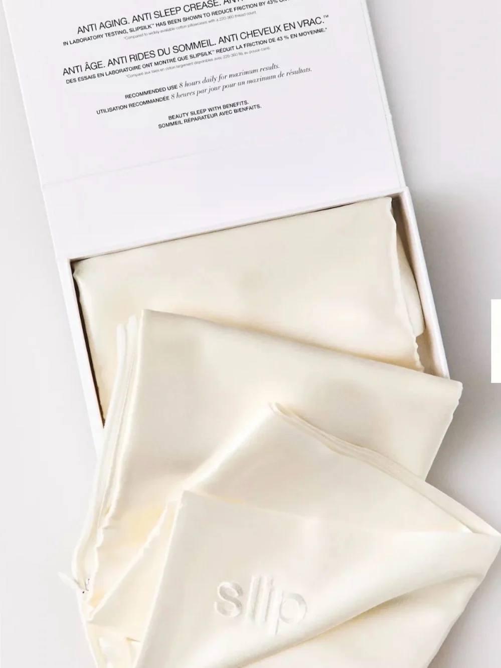 Slip White Luxury Queen Pure Silk Pillowcase NWT hypoallergenic luxurious Home